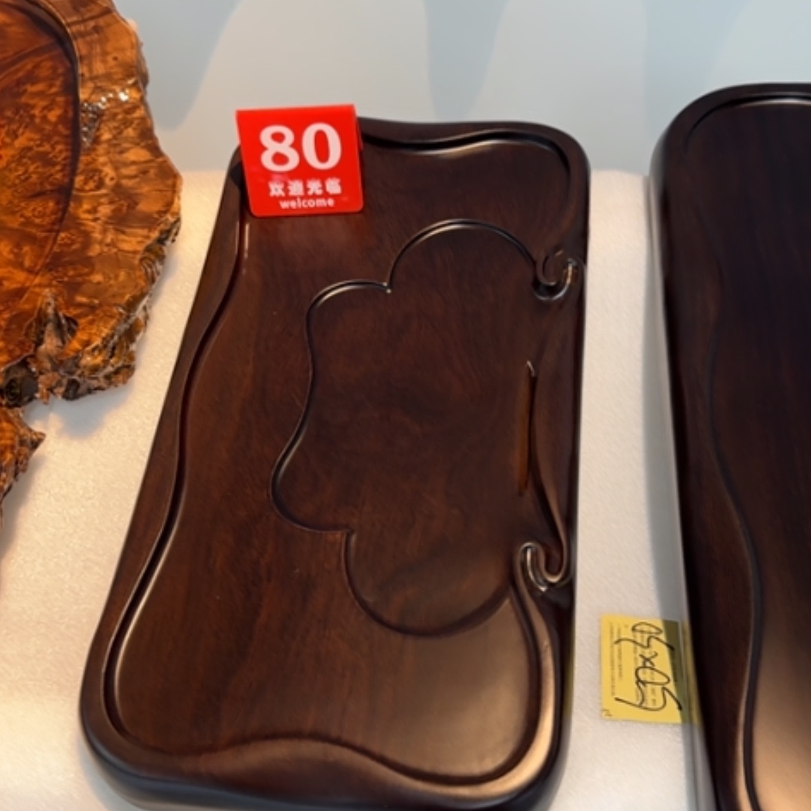 【闪购商品】非洲莫桑比克黑檀木茶盘50-27