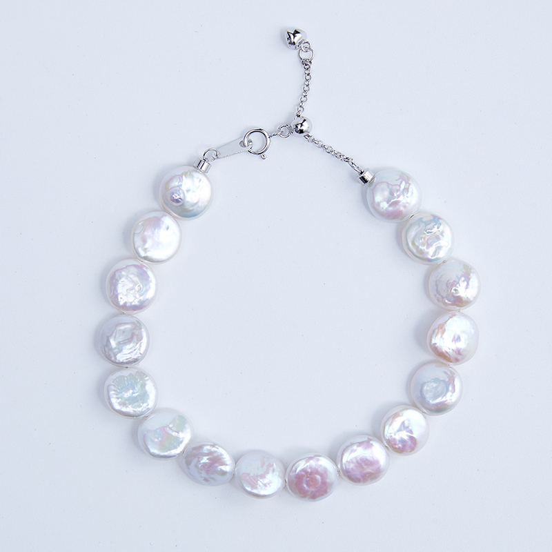 【乔森-甄香】“冰蓝”巴洛克淡水珍珠手链 S925 9-11mm（多样性发一）