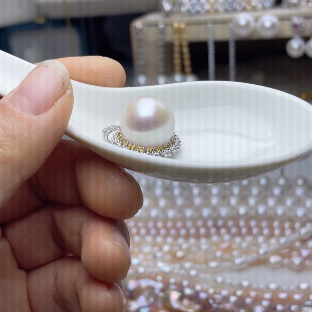 银S925镶嵌珍珠首饰淡水珍珠