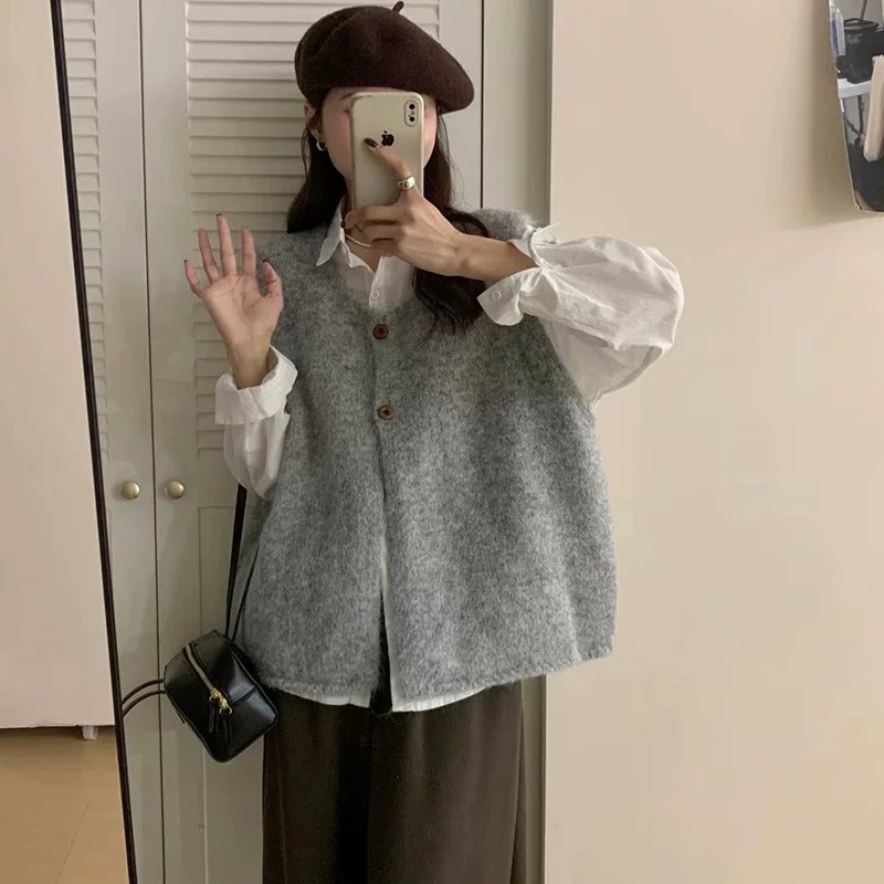 免烫时尚秋冬常规百搭基础马夹小香风针织马甲
