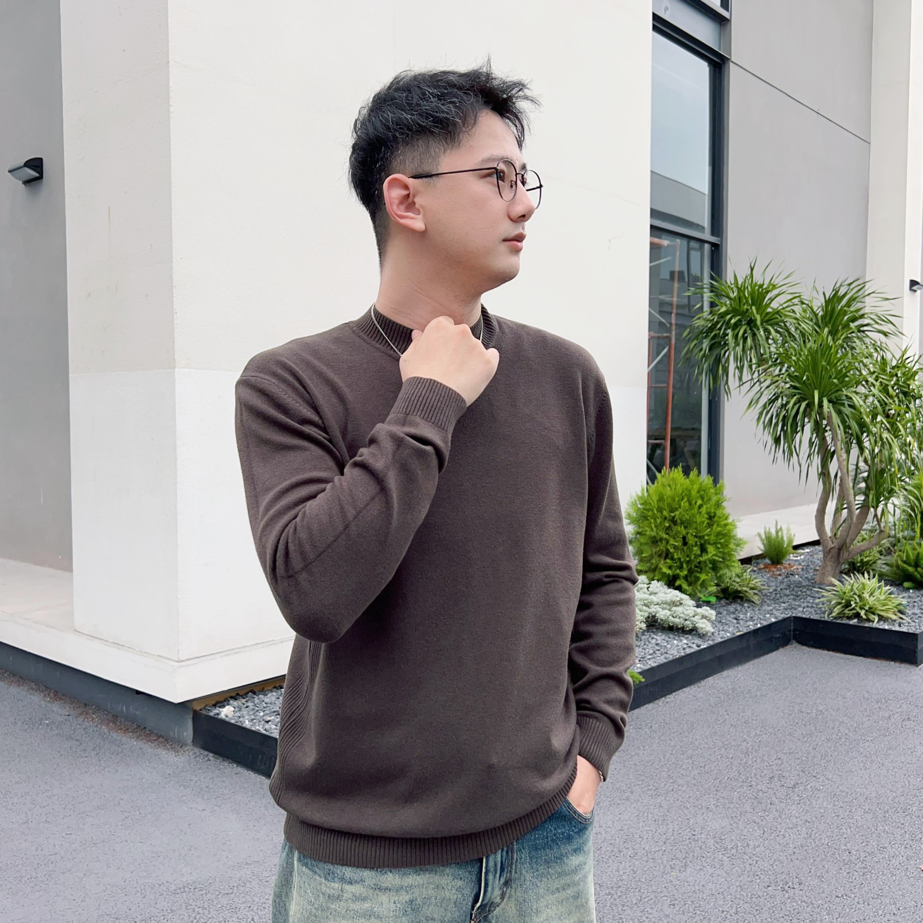 【TC轻奢】秋冬季新款纯色中领毛衣针织衫简约单穿内搭保暖打底衫衣
