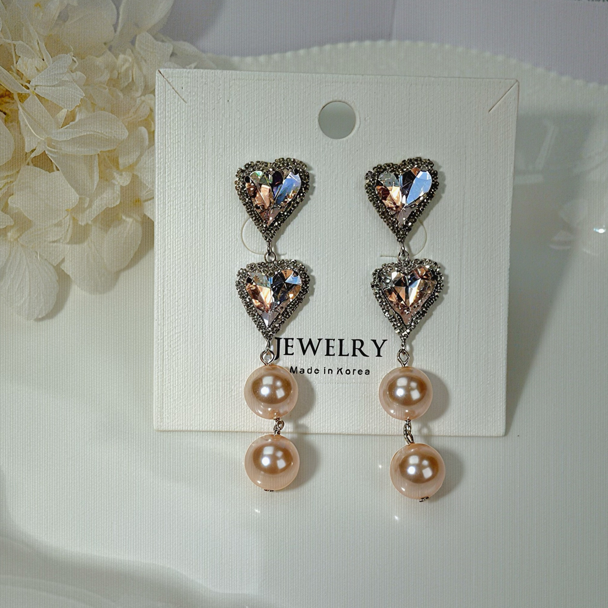 合金仿水晶耳饰 S家韩系气质贵气公主减龄高级长款耳钉