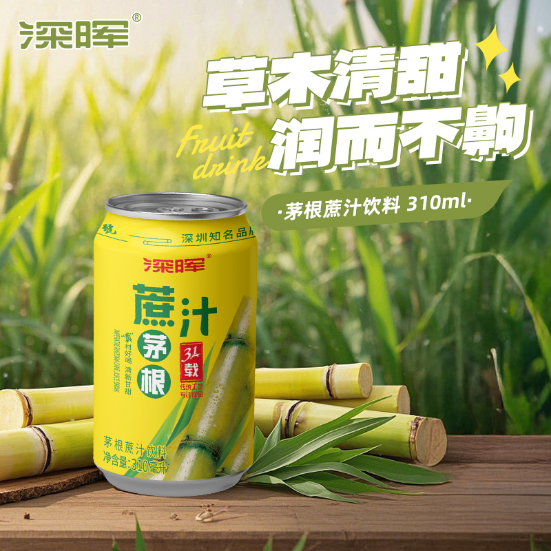 深晖茅根甘蔗汁果味饮料白茅根竹蔗水聚餐解馋小食品饮品解腻清甜