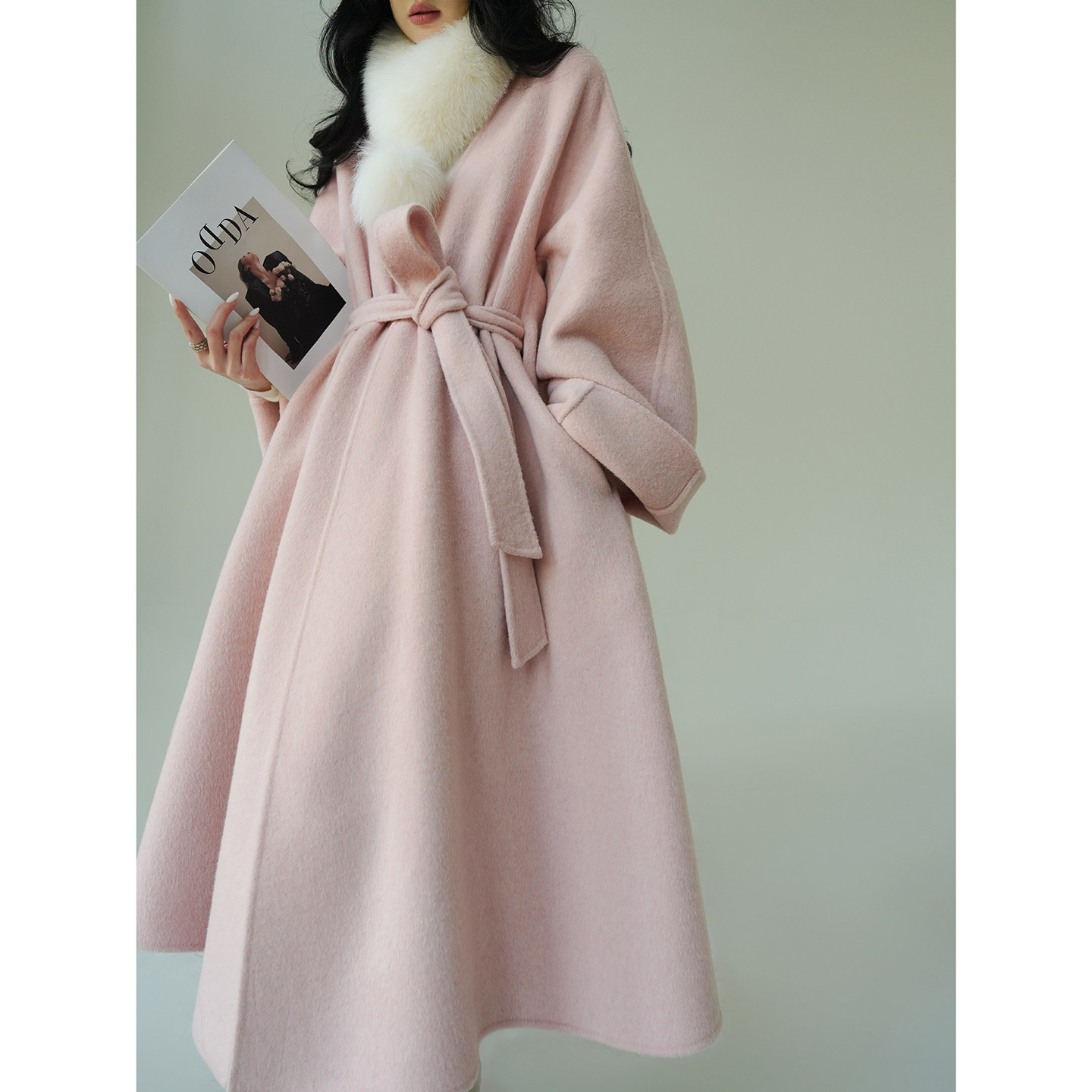 Aconiconi｜樱禾暖冬 羊毛经典气质中长浴袍风廓形双面呢大衣外套