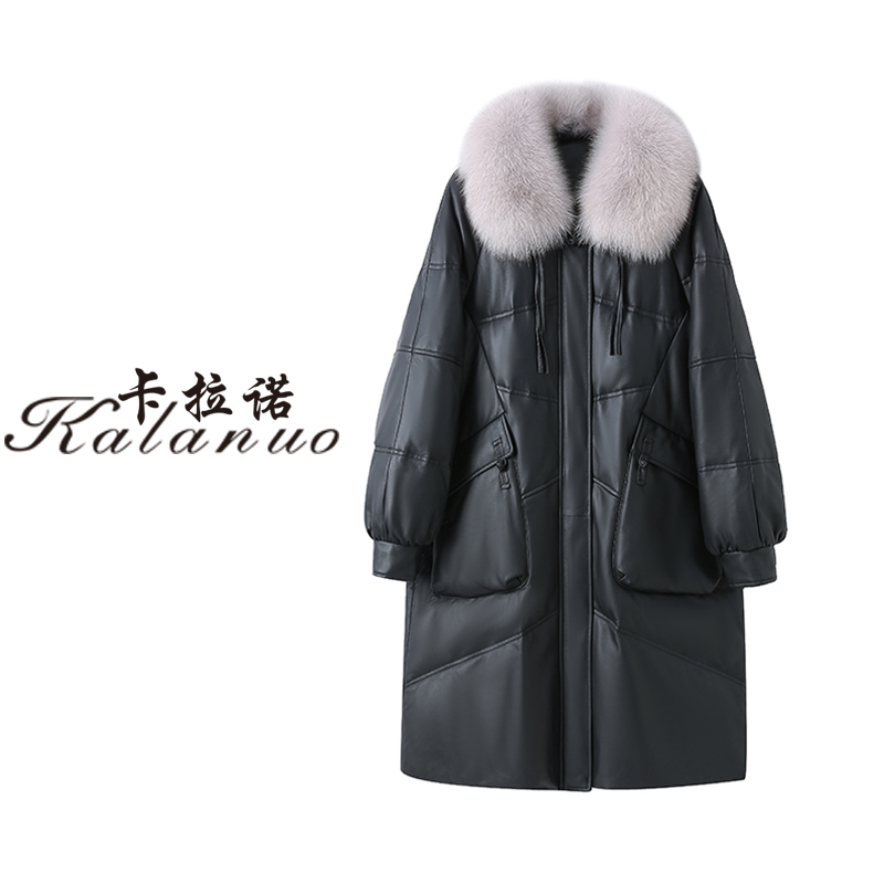 【卡拉诺】秋冬绵羊皮狐狸毛领女士外套P-2858