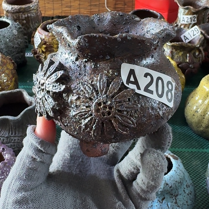 内口5高9粗陶手工