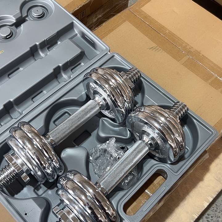 全新组装电镀哑铃7.5公斤一对