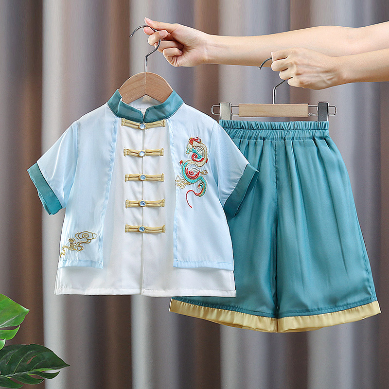 男童唐装套装中国风套装夏季8036