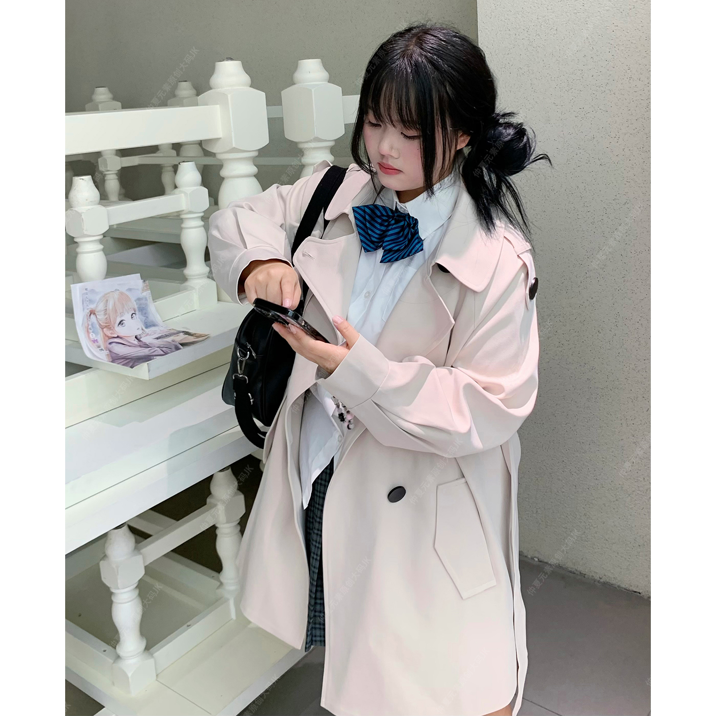 仲夏元素大码女装2025春季新款胖mm显瘦遮肉宽松休闲百搭风衣外套