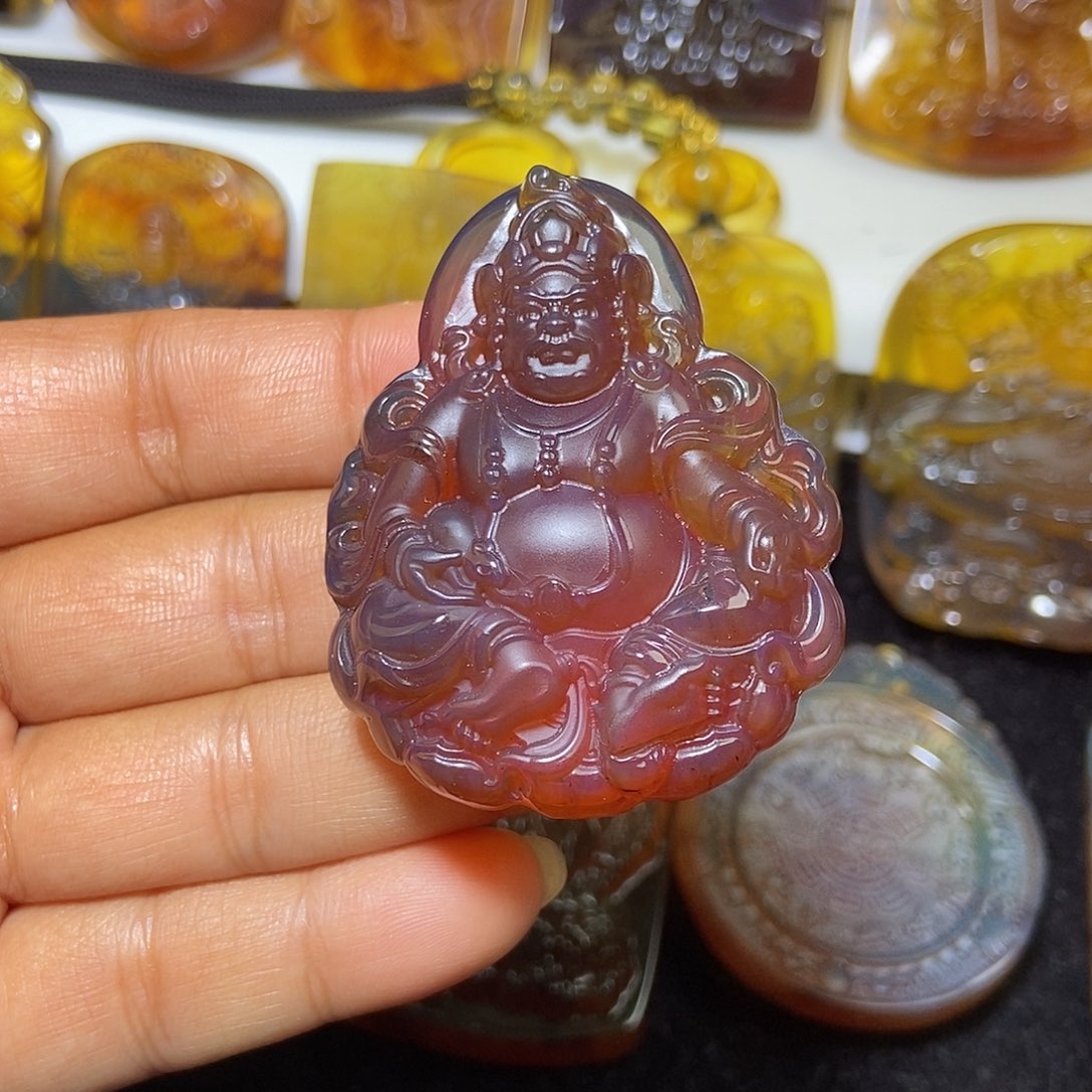 琥珀未镶嵌颈饰缅甸天然琥珀吊坠