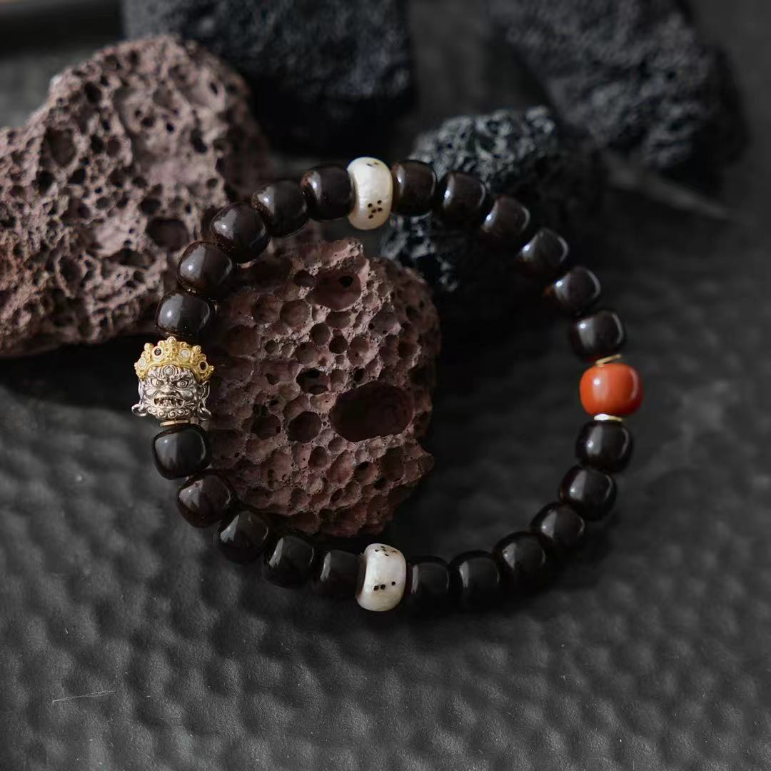 925银手链 【福运大黑天手串】心念手工精雕大黑天男女同款手串mnx