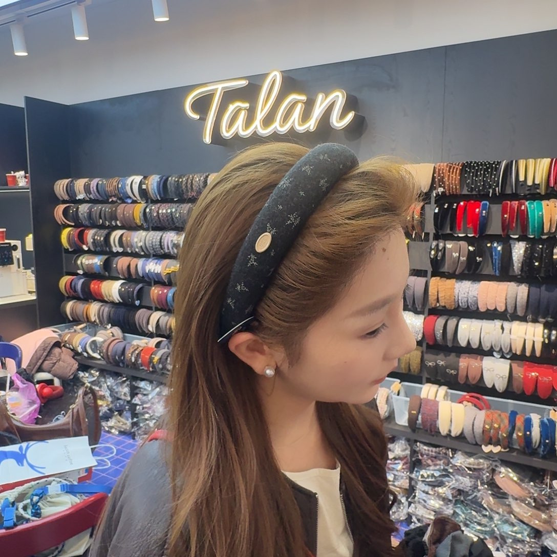 布艺非金属深色小碎花发箍