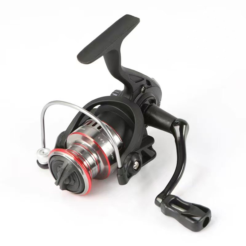 W无间隙纺车轮4000型金属线杯金属轴承金属摇臂泛用渔轮黑红