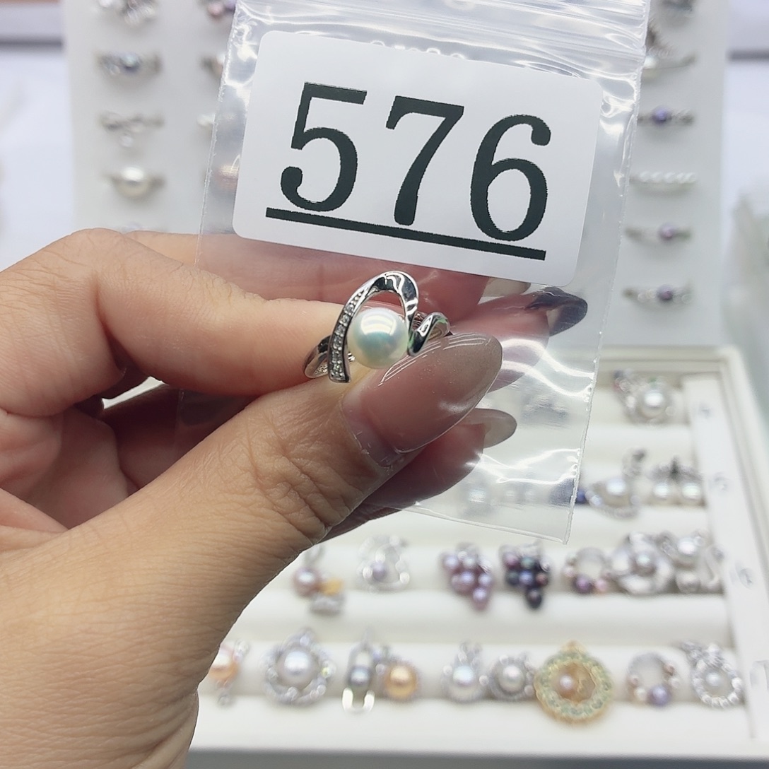 多***H珠宝奇石淡水珍珠银S925镶嵌576