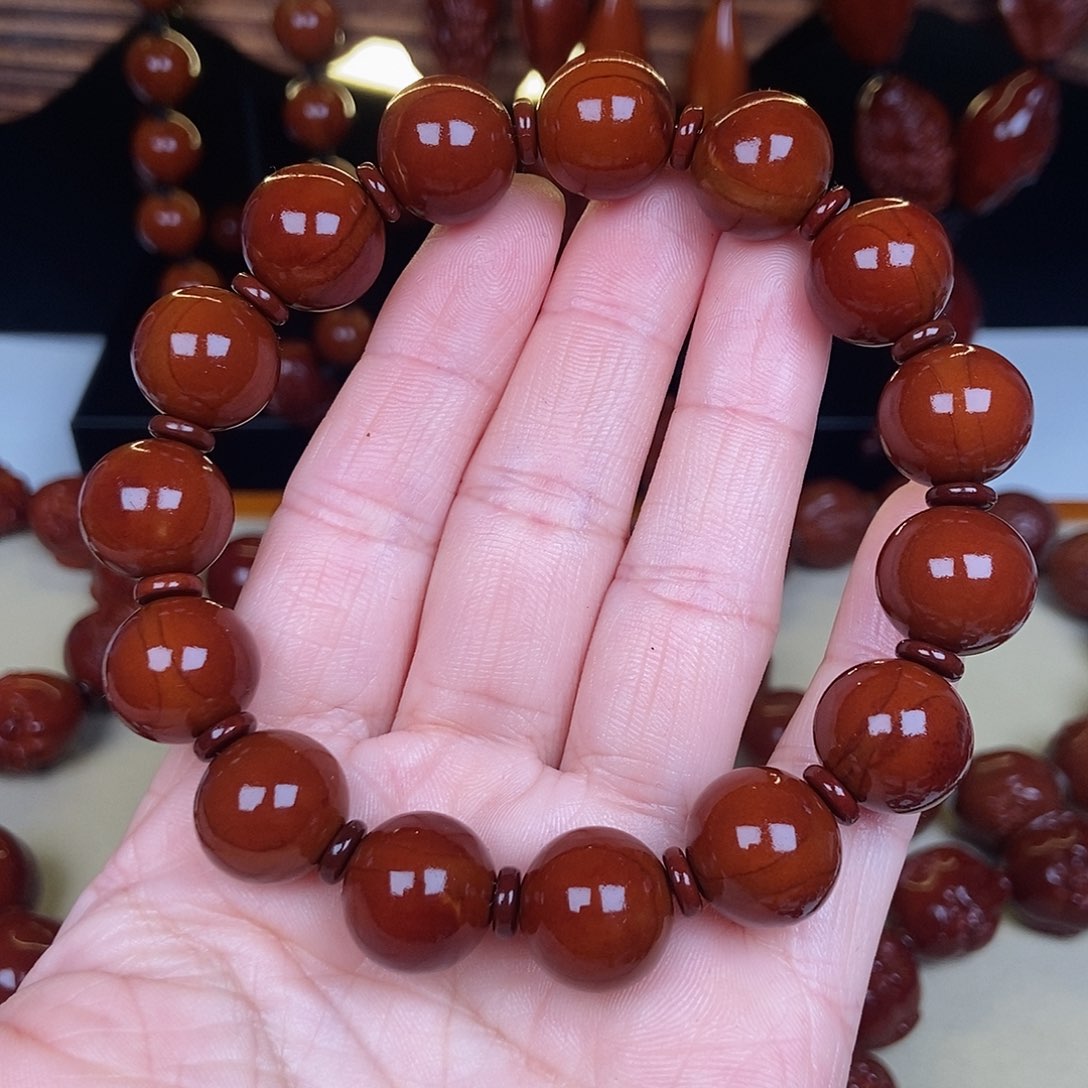 橄榄核吊坠清**品正圆光珠