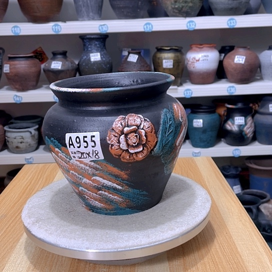 红陶手工制作工艺花盆