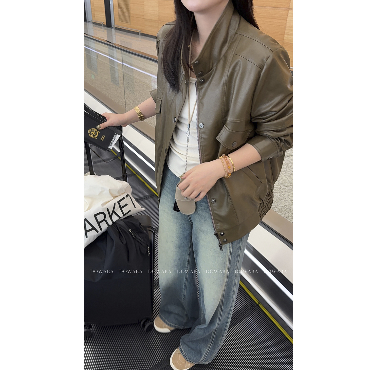 大婉酱微胖定制【赛博皮衣】韩系美拉德皮衣外套宽松夹克上衣8870D 