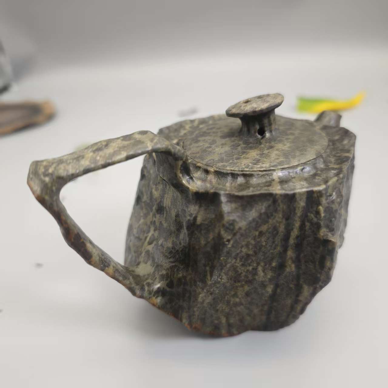 创壶堂《山中瀑布》 冰碛岩 整石手工雕刻 石壶 茶壶 手工 茶器