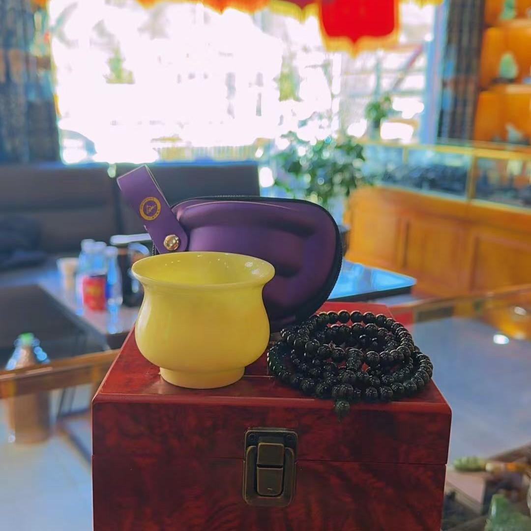 仁布玉乳白色无把甜茶杯