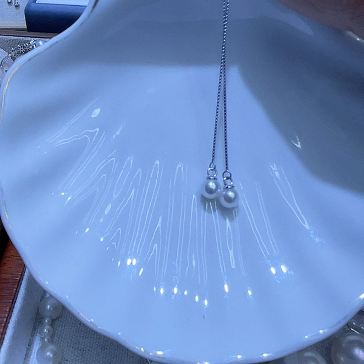 淡水珍珠耳饰银S925镶嵌