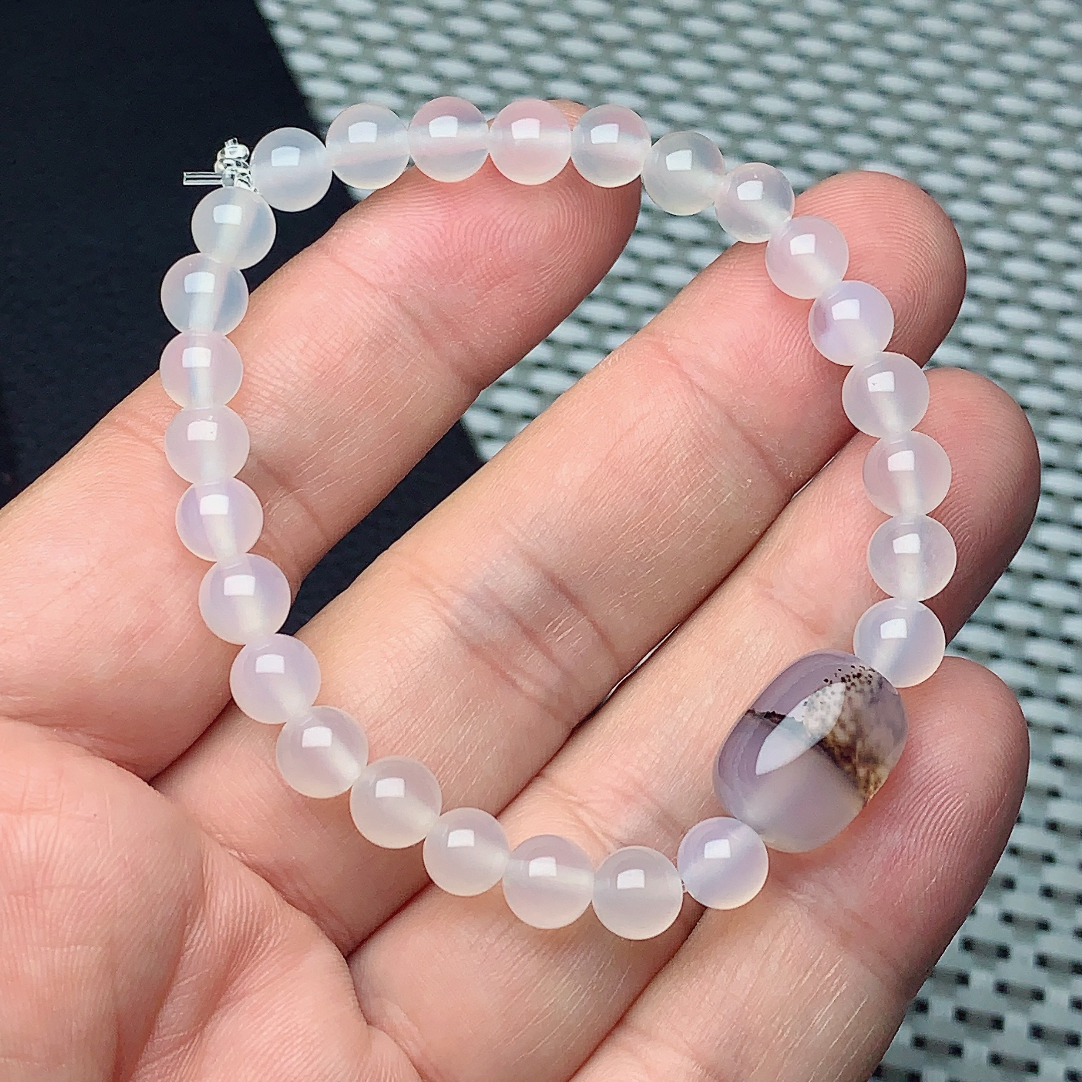 天然玛瑙水草花路路通转运珠玉石手链手串卡6珠子