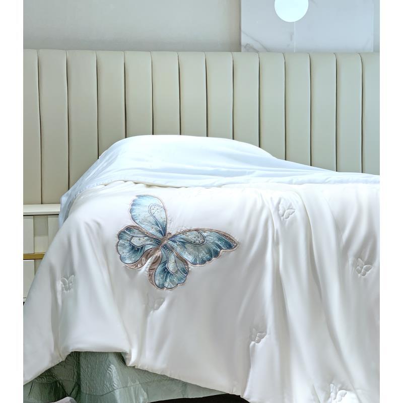 【奇居亭】轻奢蝴蝶夏被夏凉被空调被 蓝色200*230
