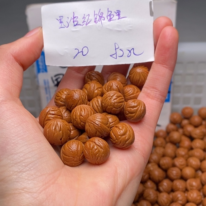 手串桃核11mm左右野生红锦鲤20颗（打孔）