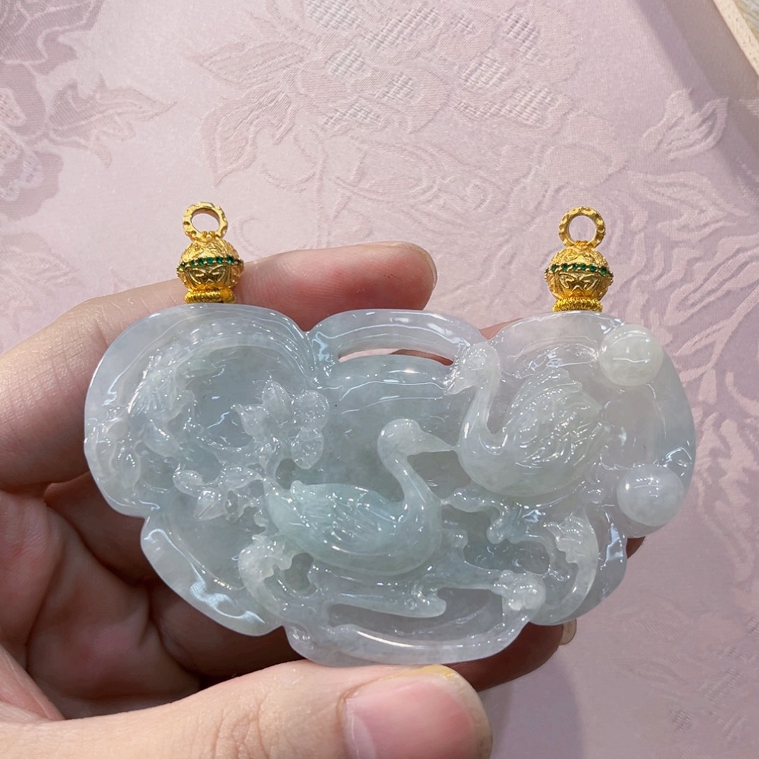 翡翠合金吊坠(赠链)代编织