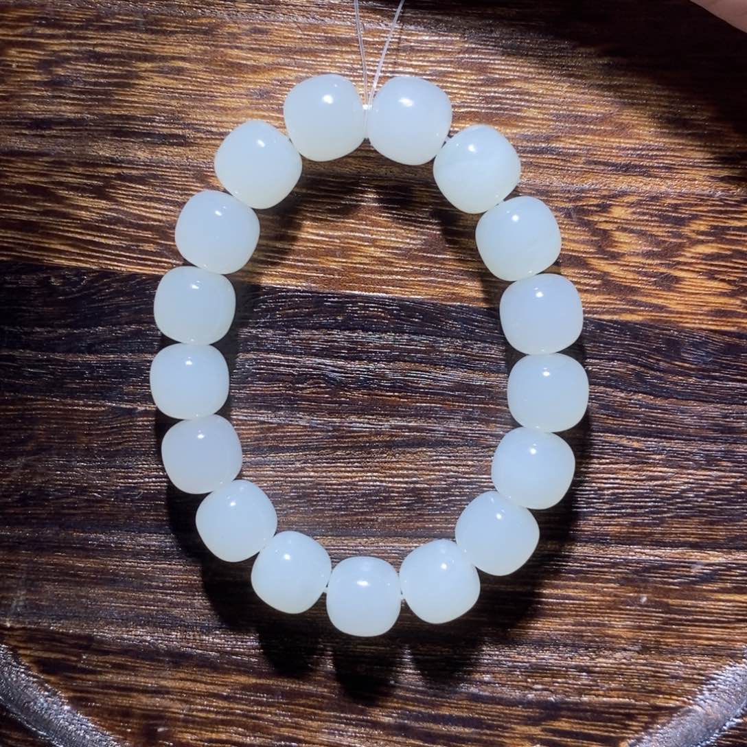 和田玉手串未镶嵌卡13老型