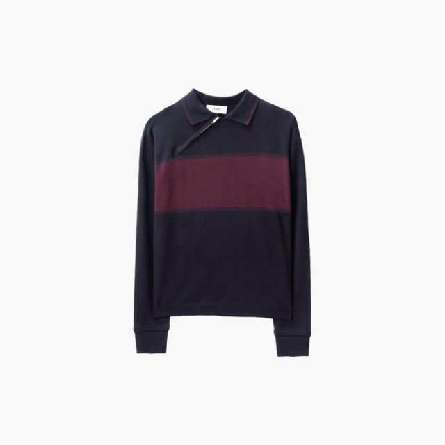 【ETHOR】25秋冬 ERFW25-060KN 藏青色斜拉链 Polo针织