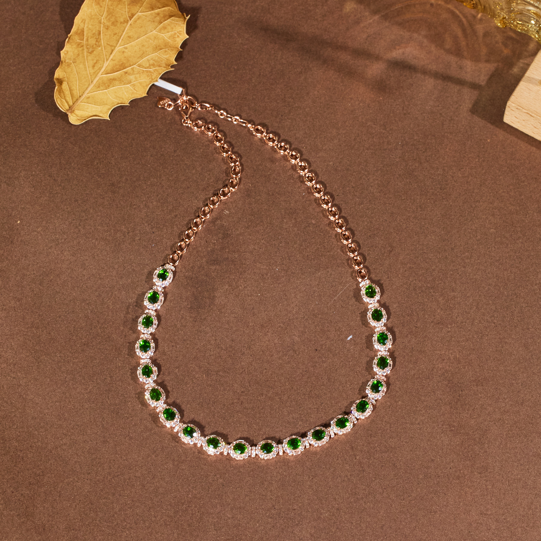 【歪歪】蛋面*透辉石项链*S925镶嵌W8611