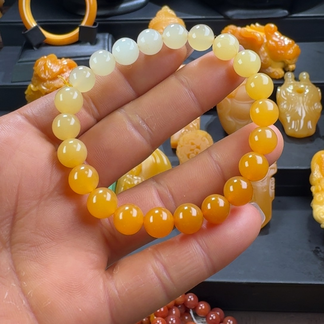 石英质玉（缅黄）手串未镶嵌