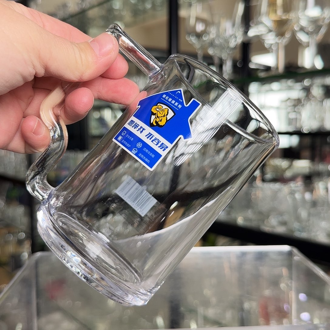 玻璃手柄款玻匠525-1钢化把杯10个