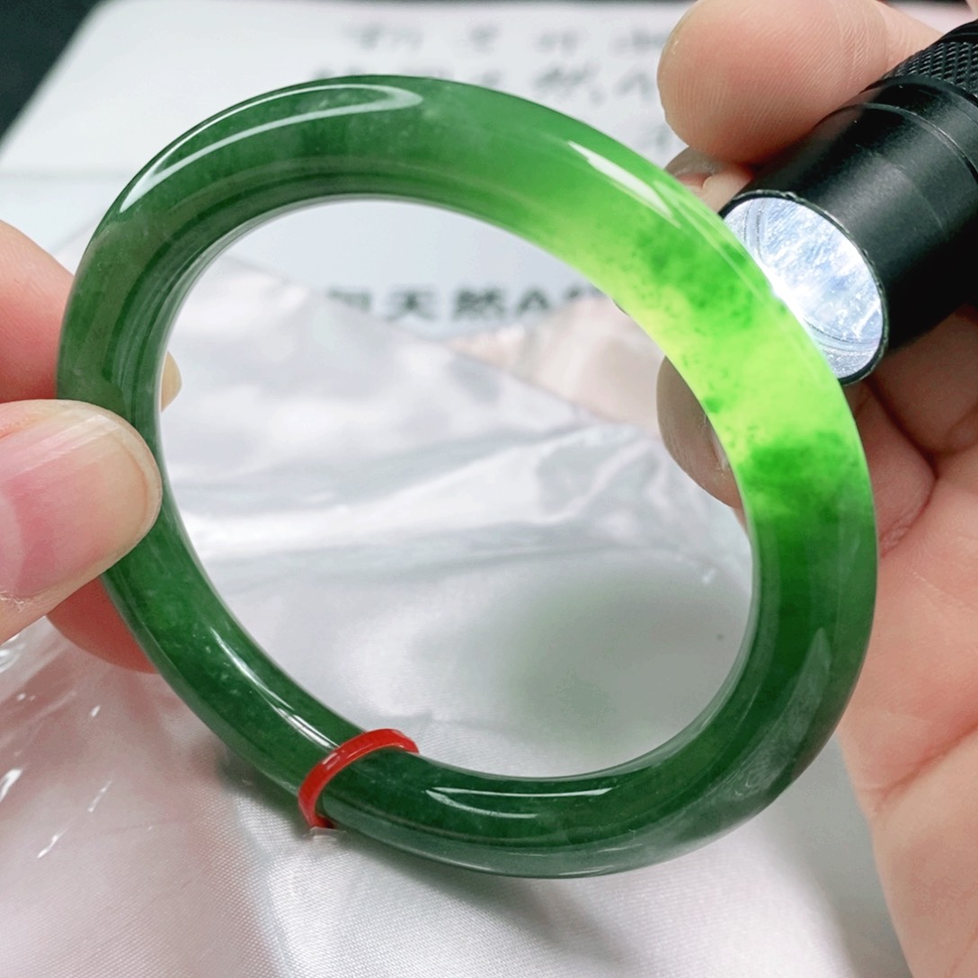 未镶嵌手镯翡翠55.3圈口圆条