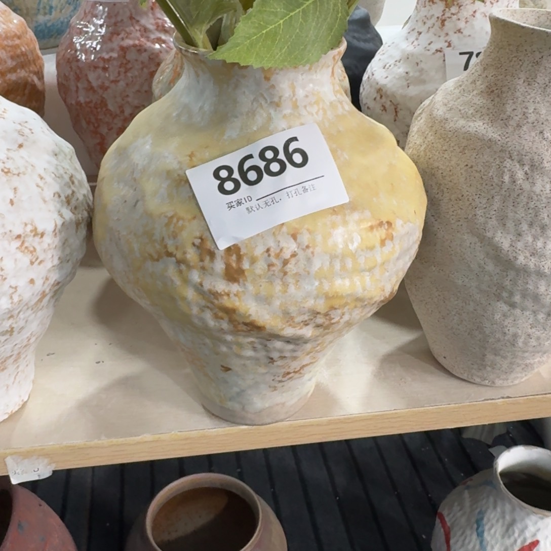 周***暖摆件陶景德镇高温花瓶编码8686高28口8默认无孔