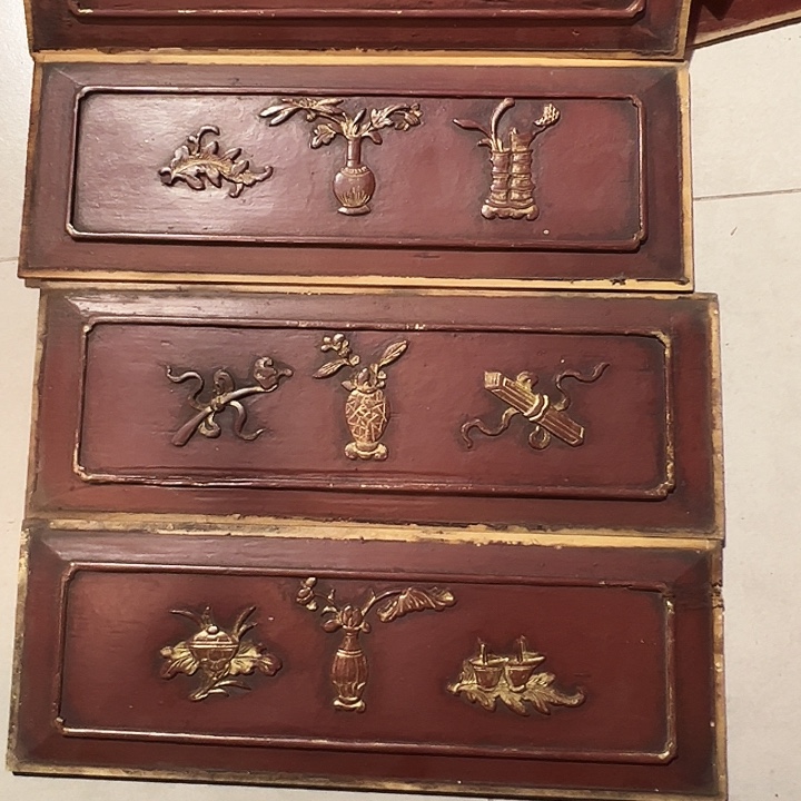 木（非红木类）剔*木雕博古一套