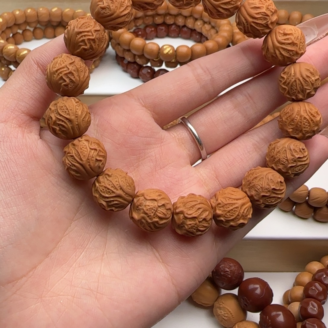 猴头核桃吊坠二等白菜百财微瑕款14mm