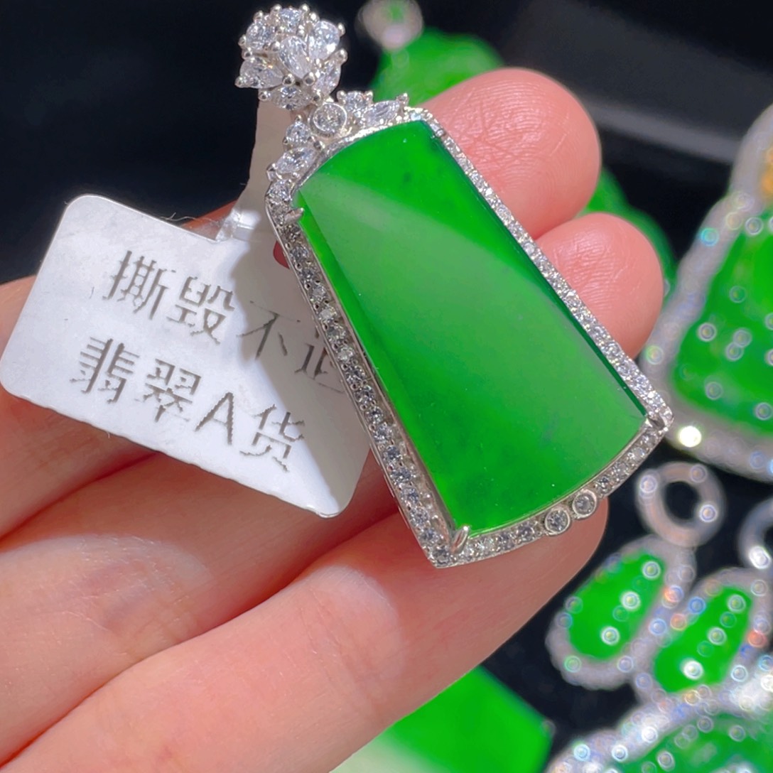 翡翠吊坠(不含链)银S925镶嵌