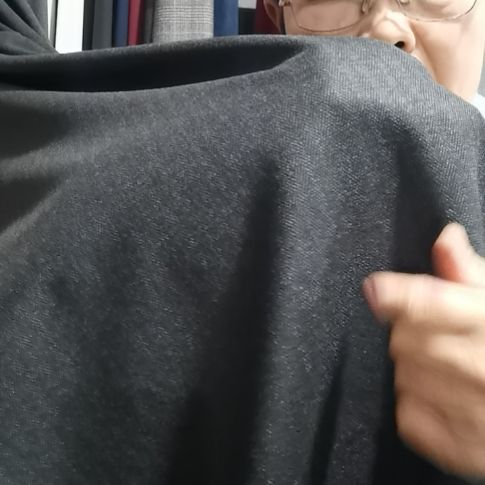 羊绒尼布料人字黑灰1米