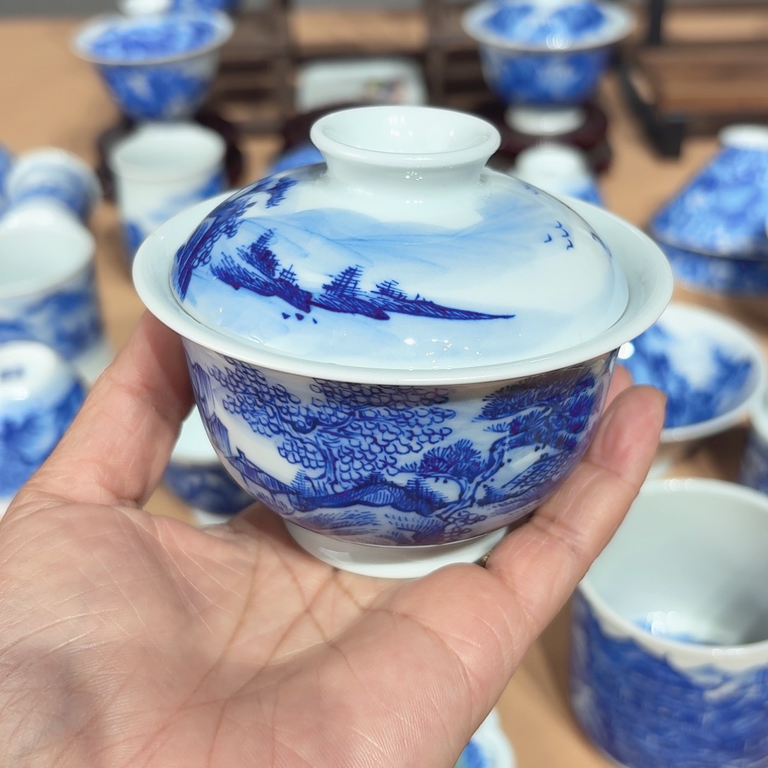 岂***李景德镇纯手绘盖碗