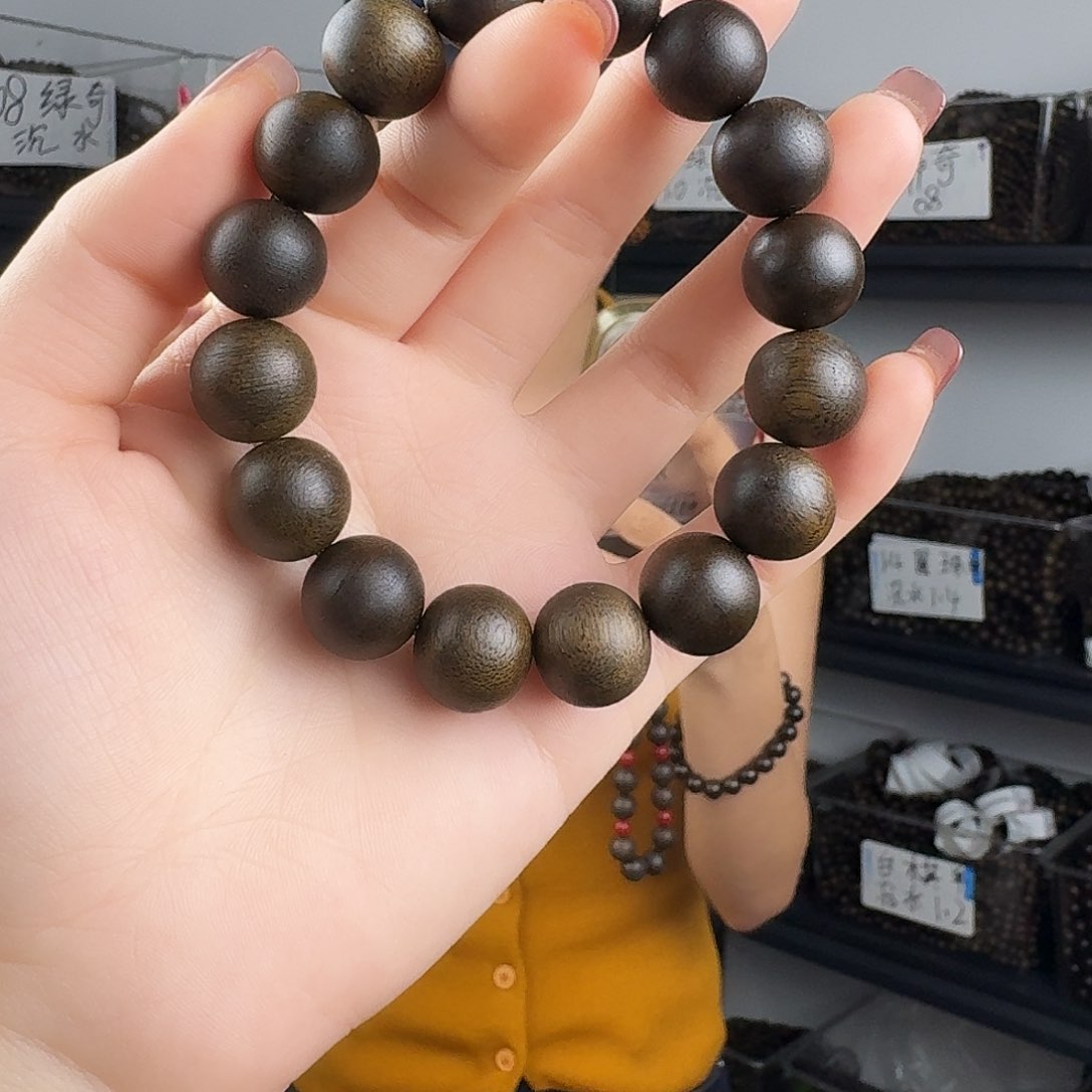 沉香香囊沉香白棋圆珠单圈卡14发一沉水级