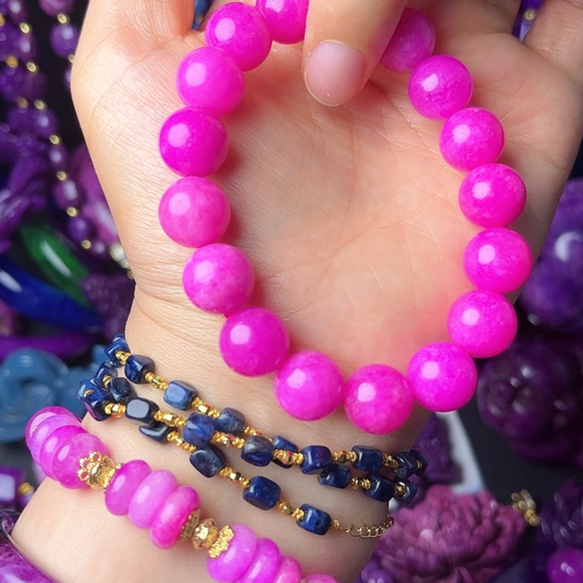 【闪购商品】琉璃颈饰舒具石老坑料41单圈卡12