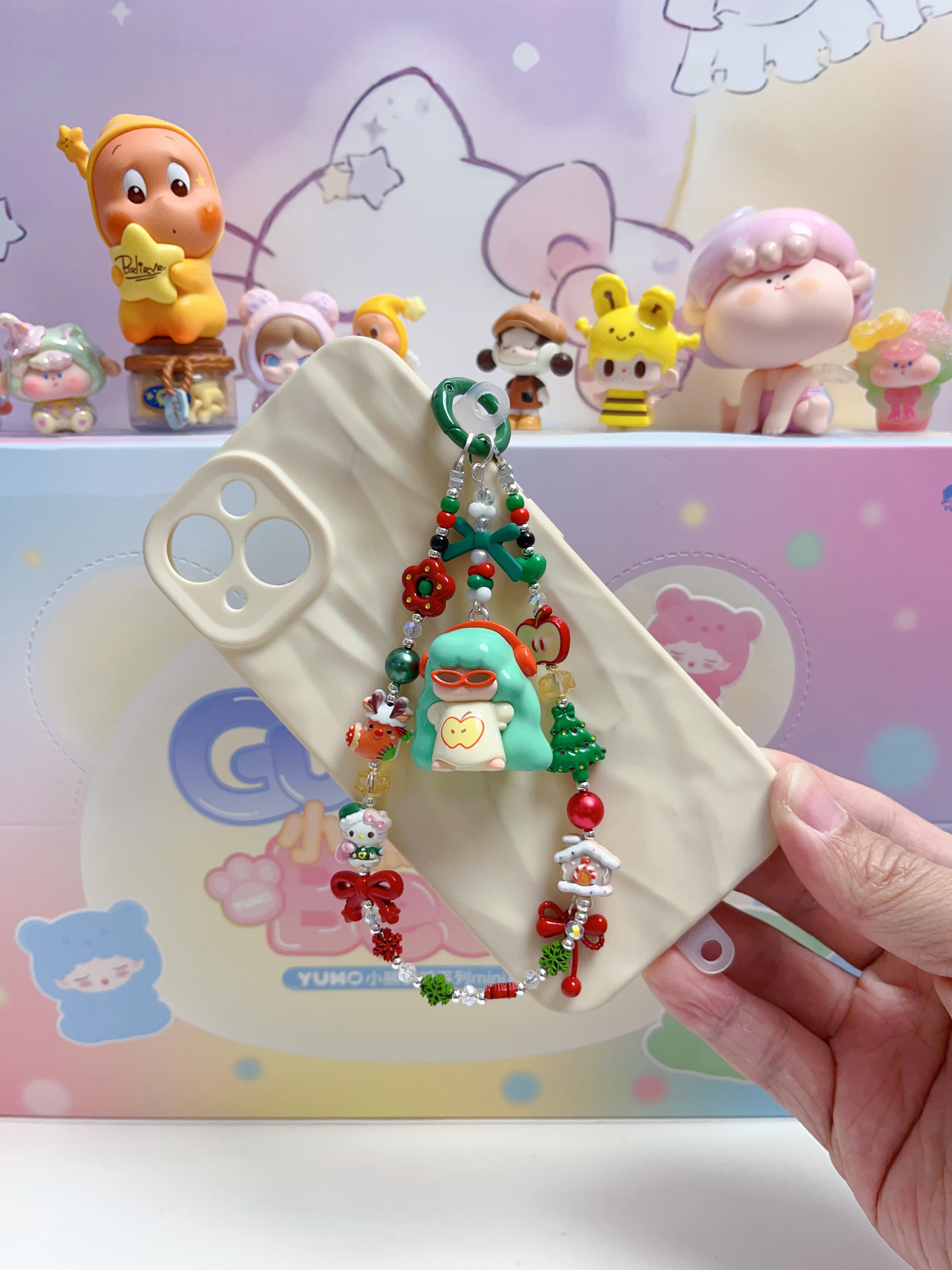 【3号链接】正版萌粒diy设计长链款创意手机链可爱包挂