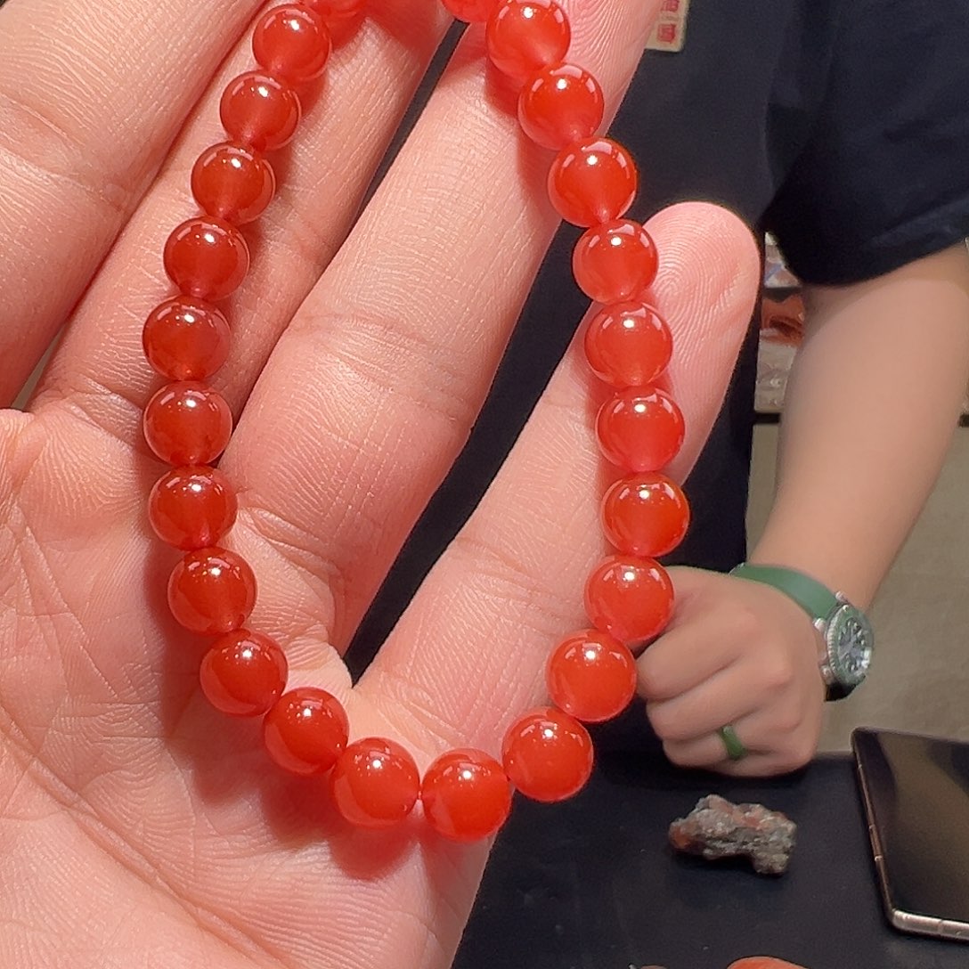 南红玛瑙手链未镶嵌7mm/yz01516多样性发货