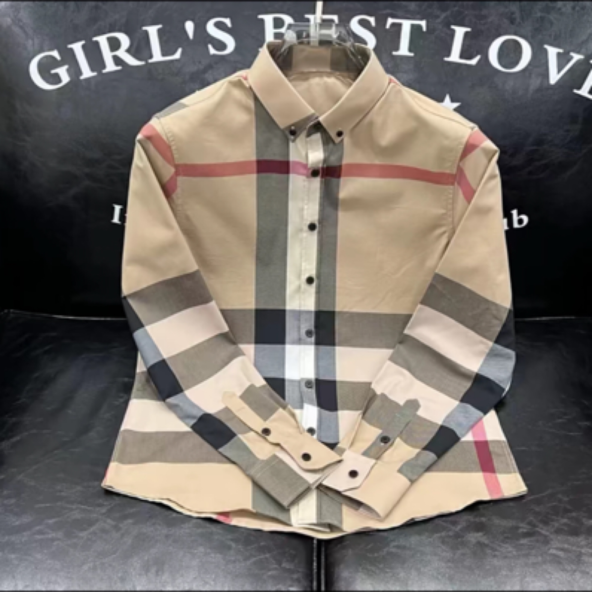 9719-新款高奢高品质百搭大格衬衫