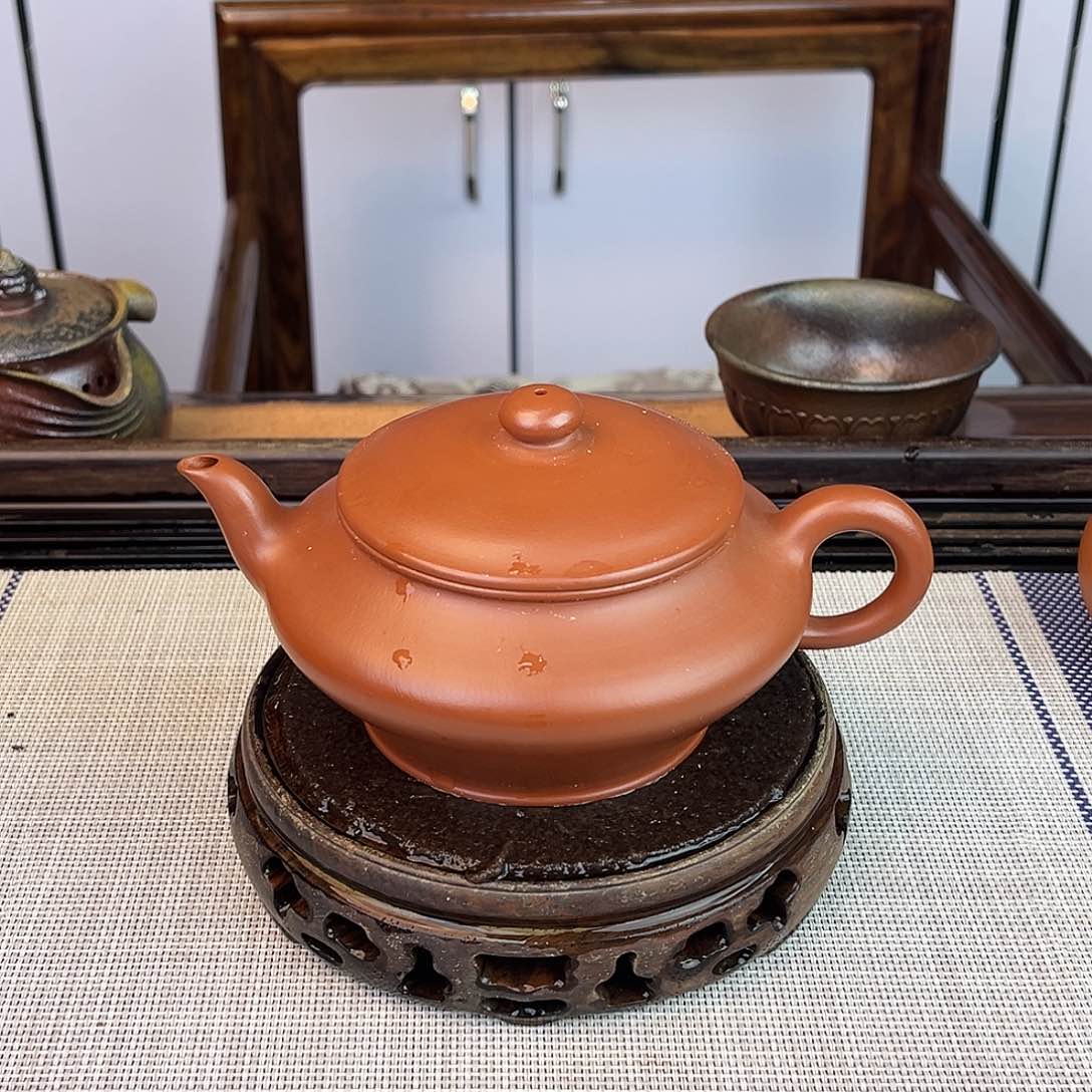 茶壶紫砂宜兴紫砂小煤窑朱泥300c c
