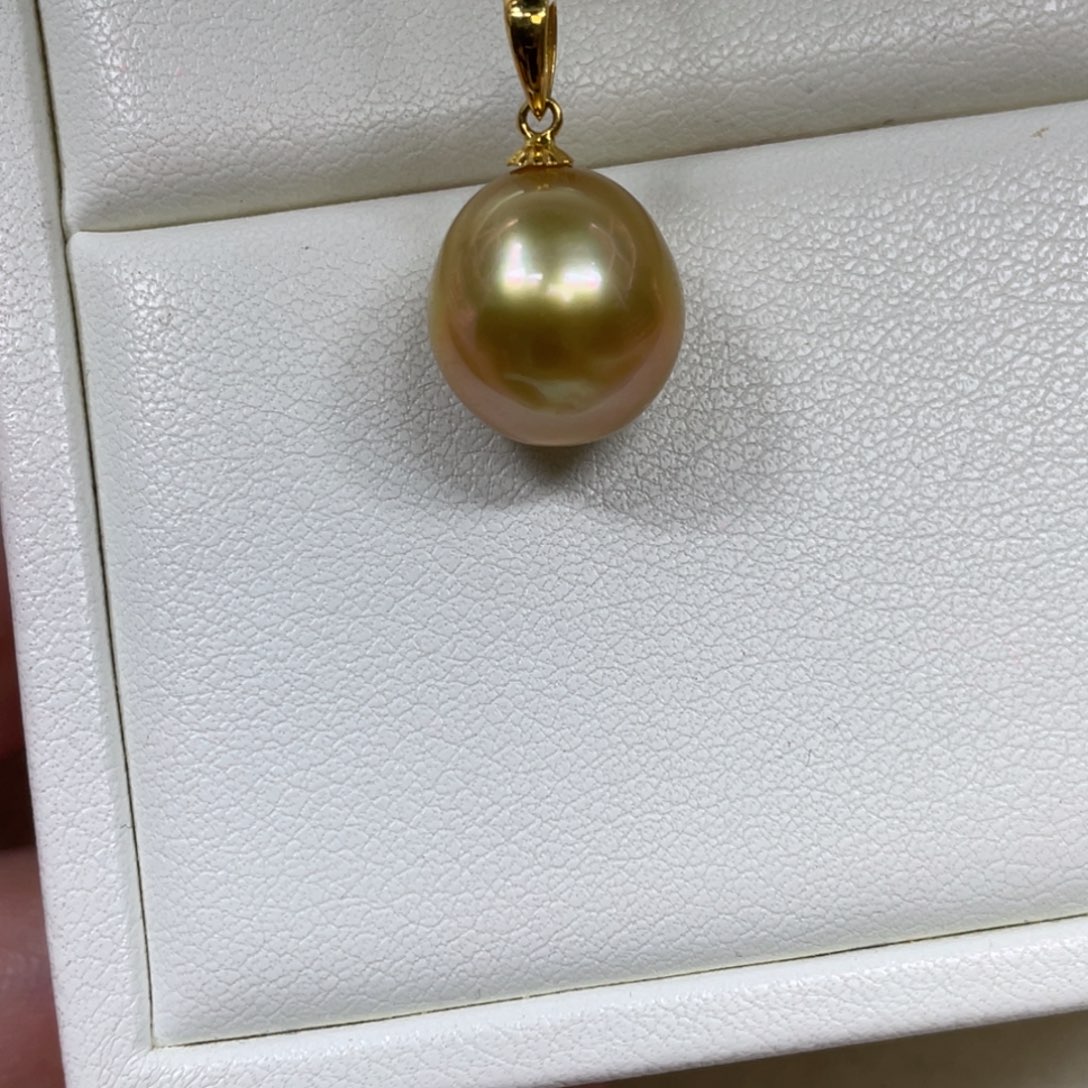海水珍珠吊坠(不含链)18K金镶嵌11.9mm