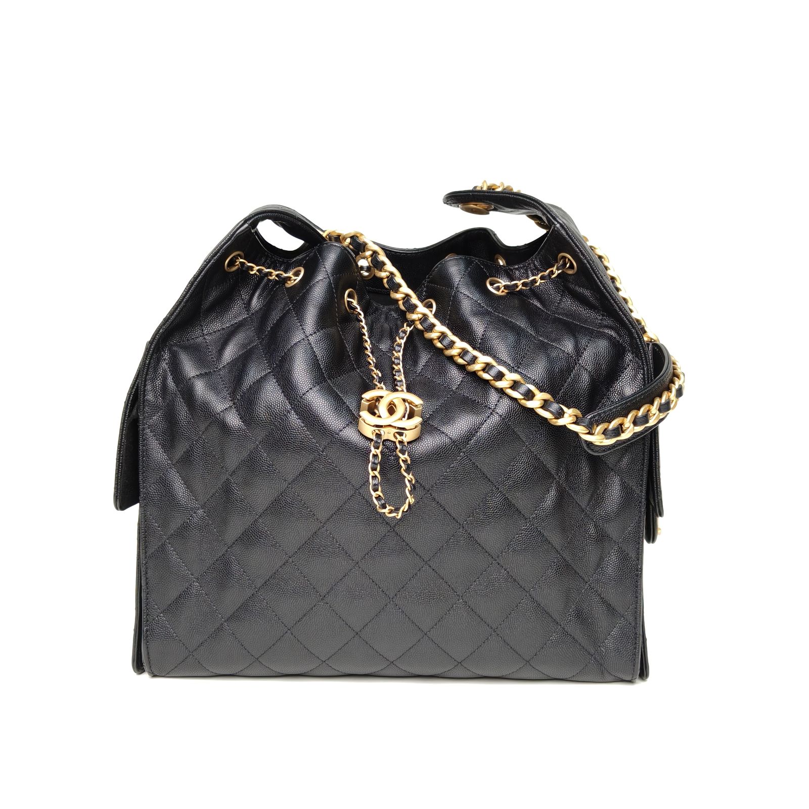 99新 Chanel/香奈儿 小花柳 25BAG 腋下单肩包 中号 芯片开 金扣 