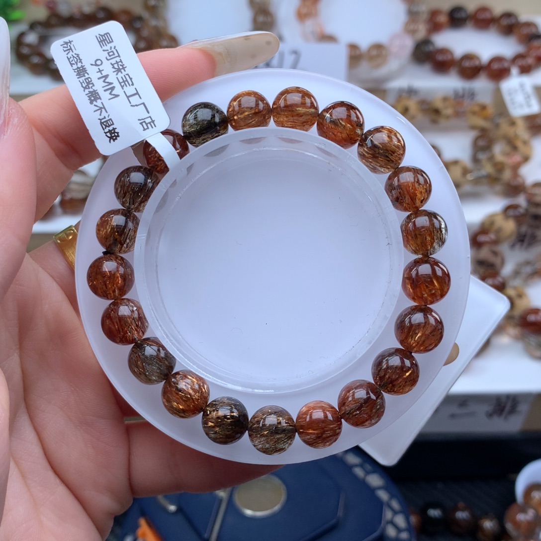 水晶未镶嵌手串黑金超七多样性发其一