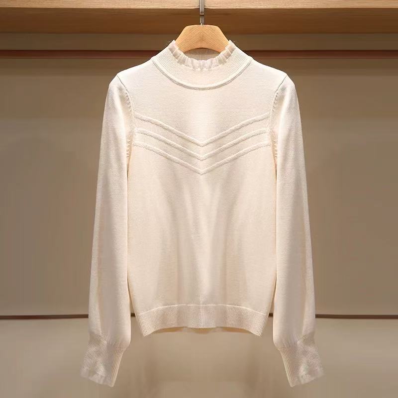 0317 气质简约木耳边针织毛衣25冬新款打底衫8225